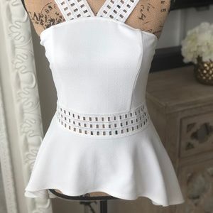 Elegant hi-low peplum top